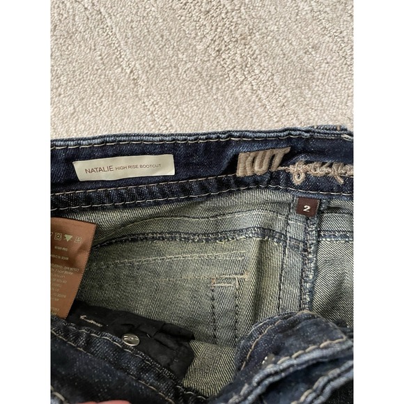KUT From The Kloth Natalie High Rise Bootcut Jeans Womens 2 Blue Dark Wash Denim - Picture 3 of 11